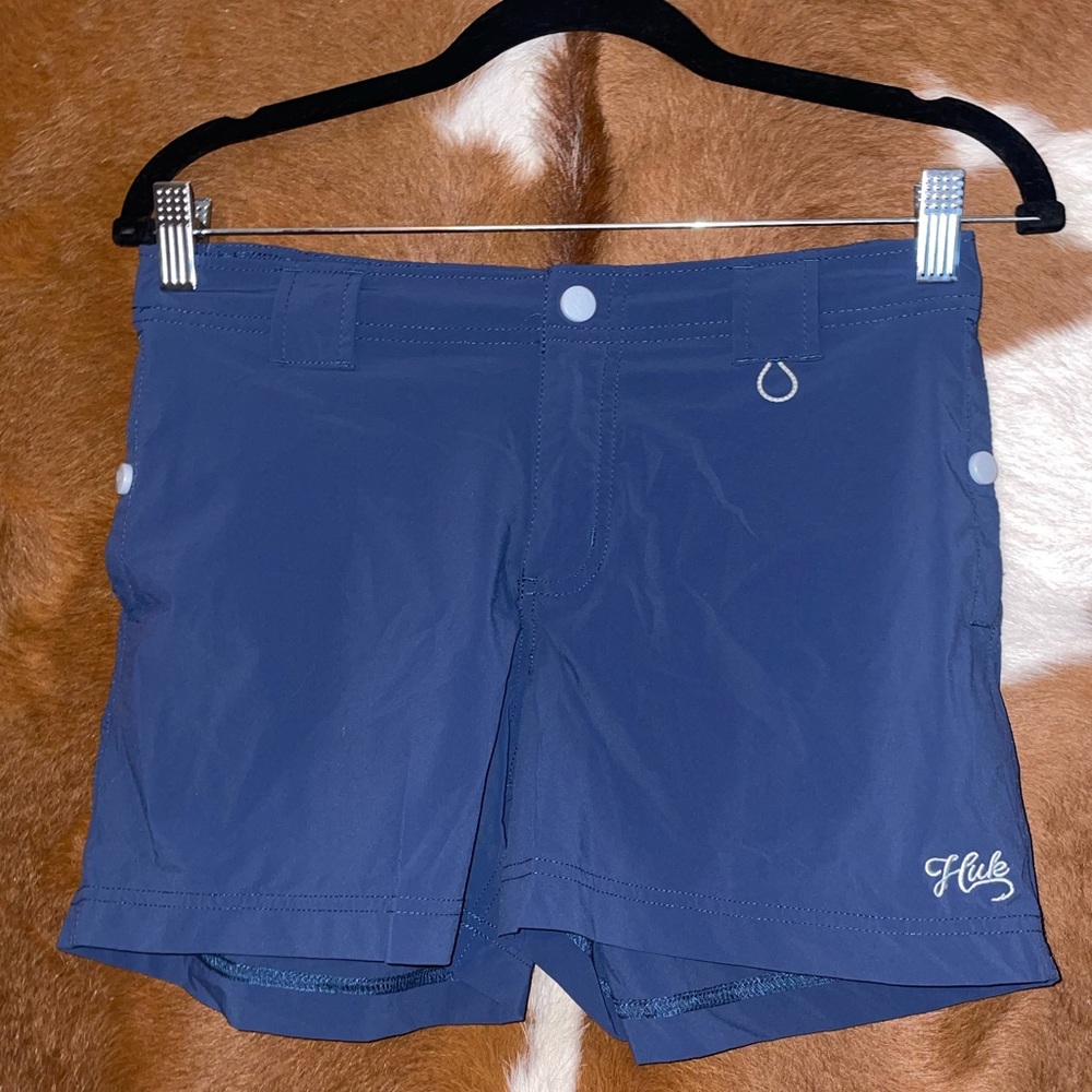 Dark blue Huk fishing/boating shorts for women size s